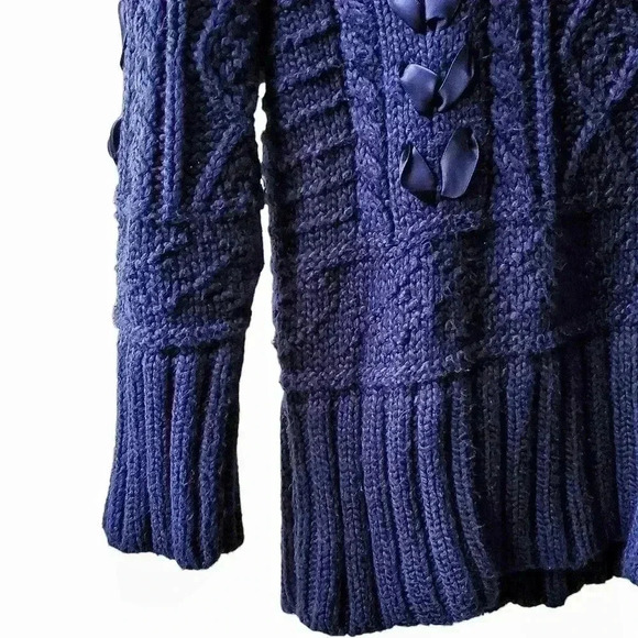 Ralph Lauren Denim & Supply Sweater Women L Navy Cable Knit Cowl - Picture 7 of 10